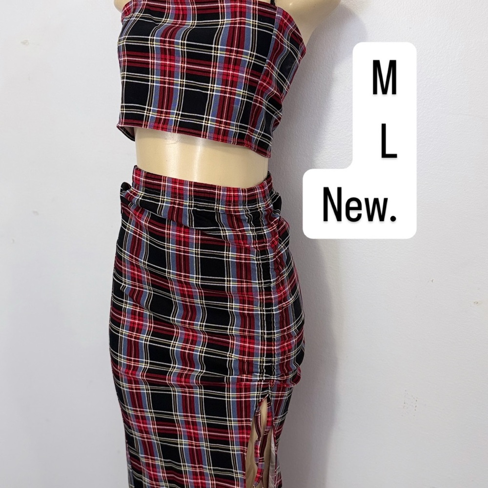 Plaid Black and Red Women's Skirt